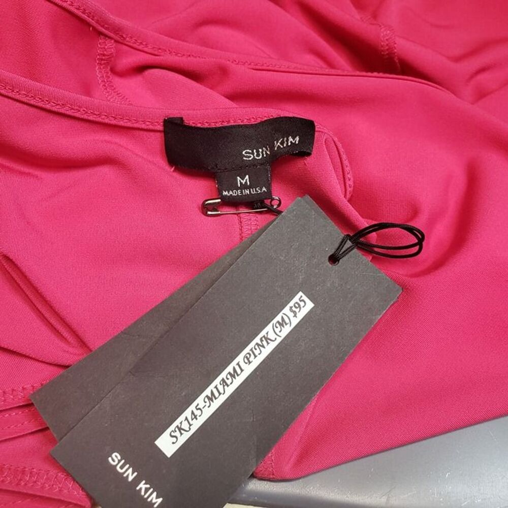 Sun Kim Sleeveless Pink Asymmetrical Scoop-Neck Dress New Size M Easy Casual - Picture 6 of 9